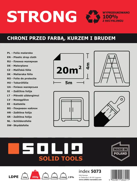 SOLID - translucent foil 450g 4x5m /5073/