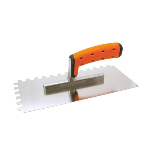 [113053] Stainless steel trowel, tooth 8mm - Solid 6003 - 130x270mm