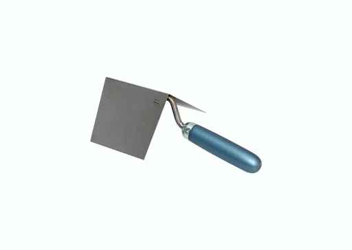 [110257] Kubala 0910 - Stainless Steel Stucco Trowel, Internal Angle, Varnished Beech Handle 75X110 Mm